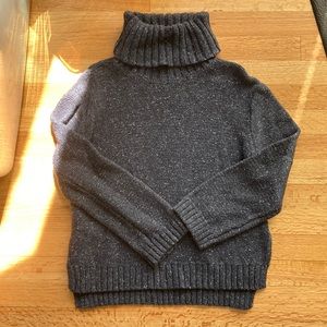 Madewell dark blue speckled turtle neck sweater